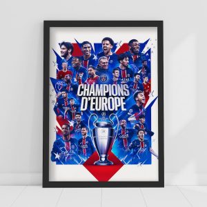 PSG Champions of Europe 2025 Framed Print - A3