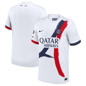 PSG Nike Away Stadium Shirt 2025-26 with Champions of Europe and UEFA Foundation 10 Years Badge