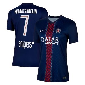 PSG Nike Home Stadium Shirt 2025-26 - Womens with Kvaratskhelia 7 printing